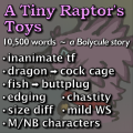 Story thumbnail containing a pink raptor's head overlayed with text. Relevant information available as text on page.