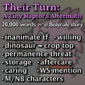 Story thumbnail containing a pink raptor's head overlayed with text. Relevant information available as text on page.