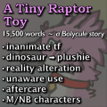 Story thumbnail containing a pink raptor's head overlayed with text. Relevant information available as text on page.